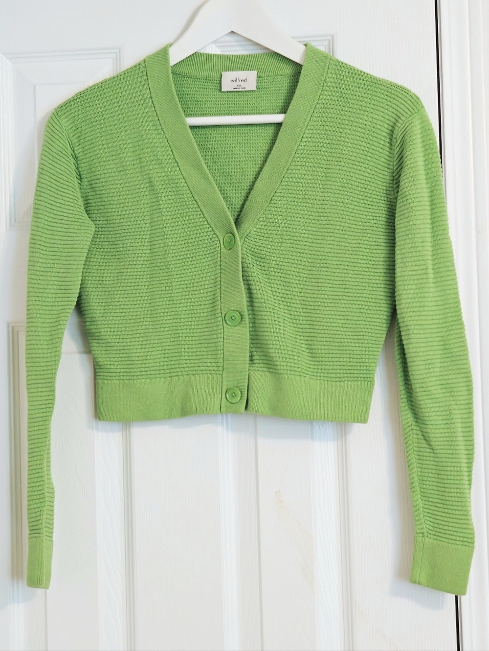 Wilfred Linen Blend Cropped Cardigan